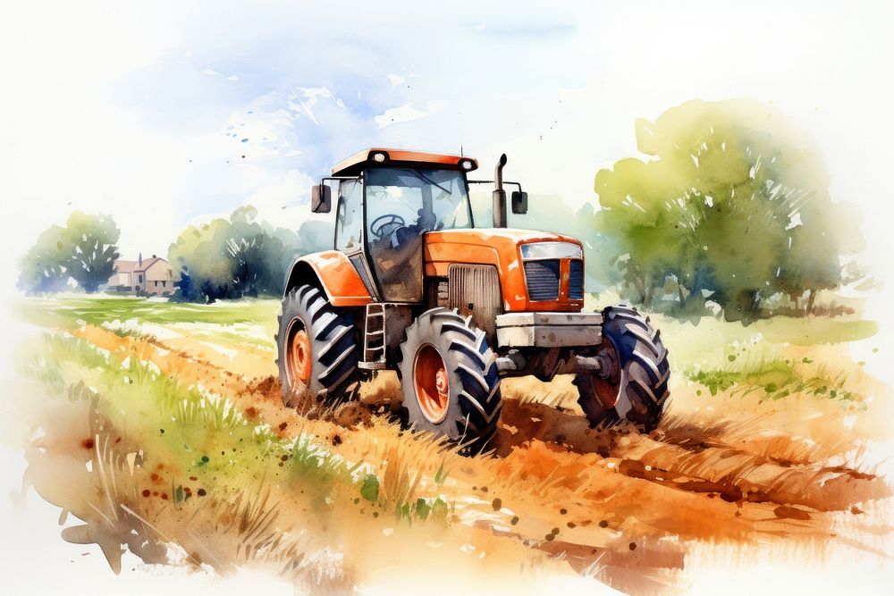 Agriculture outdoors tractor vehicle. AI generated Image by rawpixel.