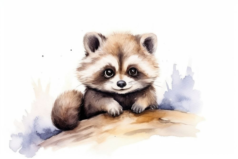 Animal raccoon mammal cute. AI generated Image by rawpixel.
