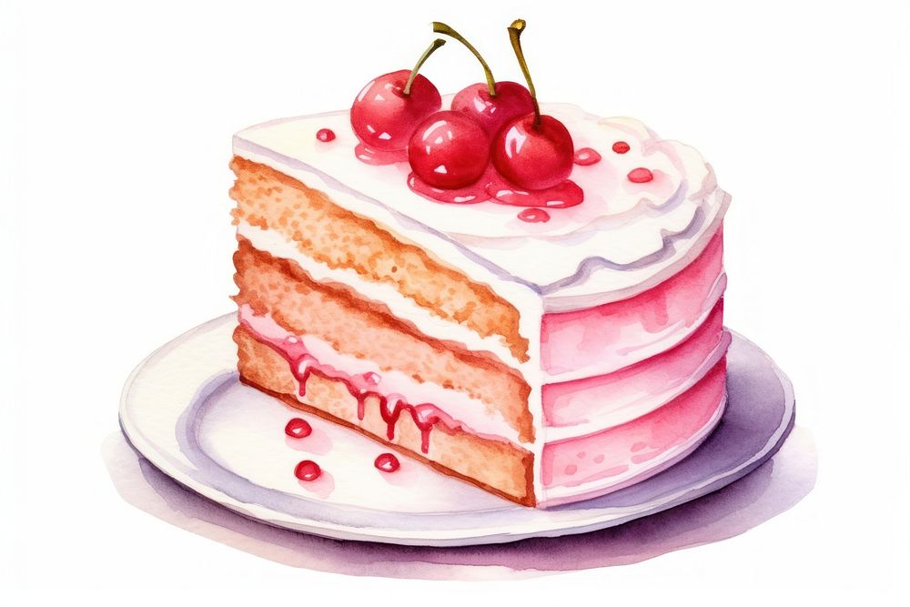 Cake dessert fruit cream. AI generated Image by rawpixel.