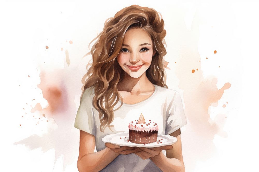 Cake portrait dessert smile. AI generated Image by rawpixel.