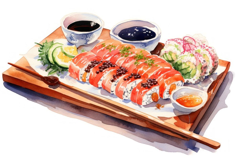 Food sushi plate meal. AI generated Image by rawpixel.