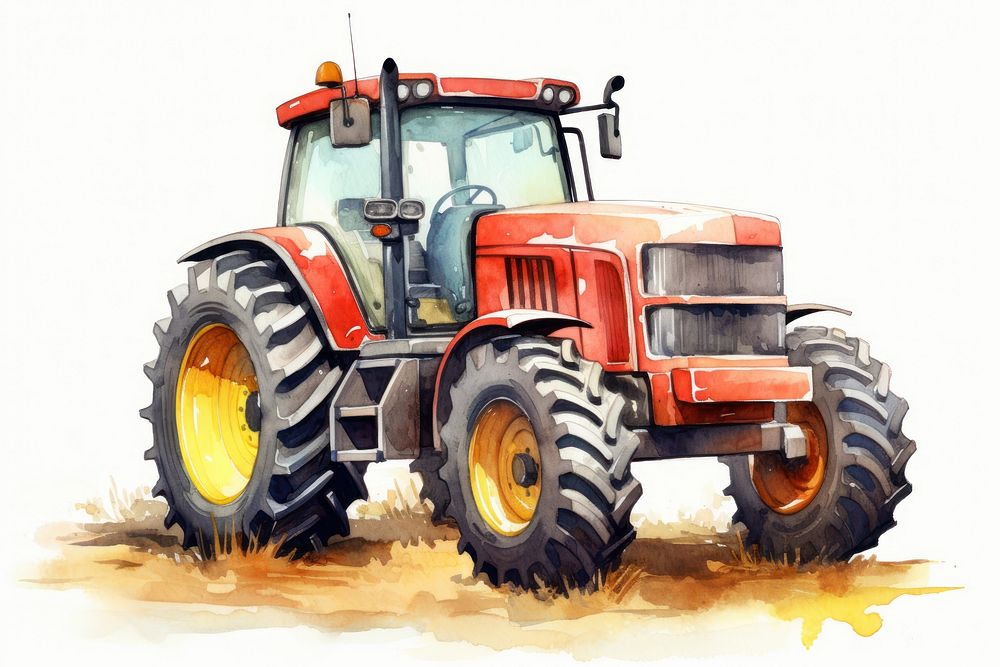 Tractor vehicle cartoon wheel. AI generated Image by rawpixel.