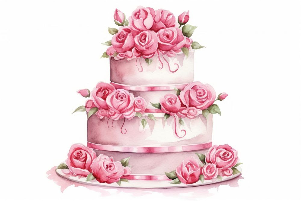 Wedding cake rose dessert. AI generated Image by rawpixel.