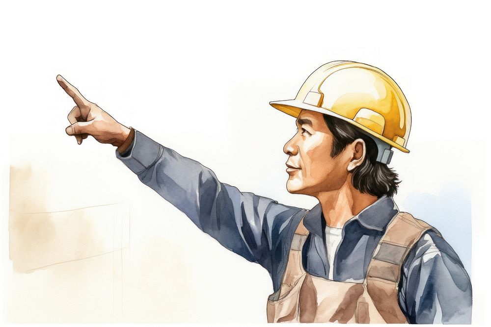 Helmet holding hardhat worker. AI generated Image by rawpixel.