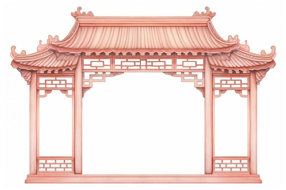 Architecture building gazebo white background. AI generated Image by rawpixel.