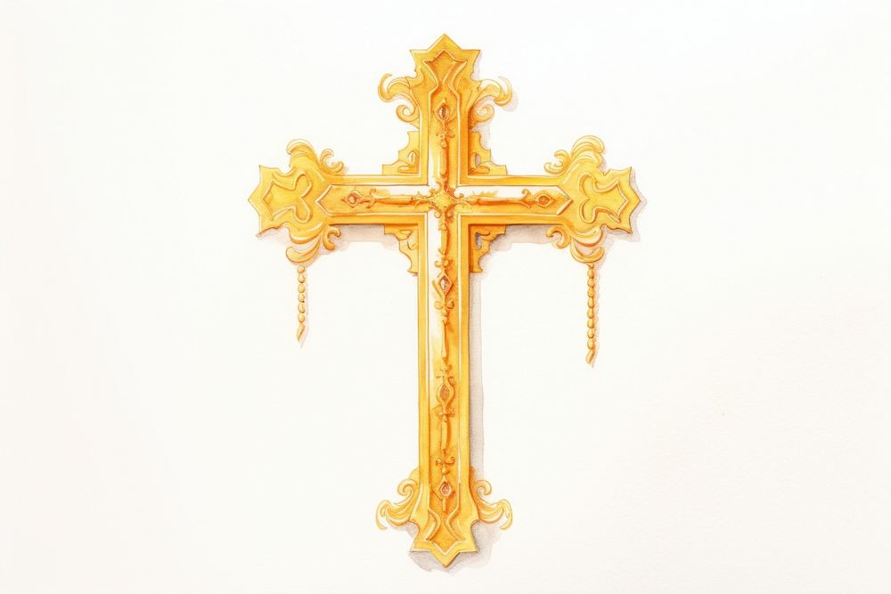 Cross crucifix symbol gold. 