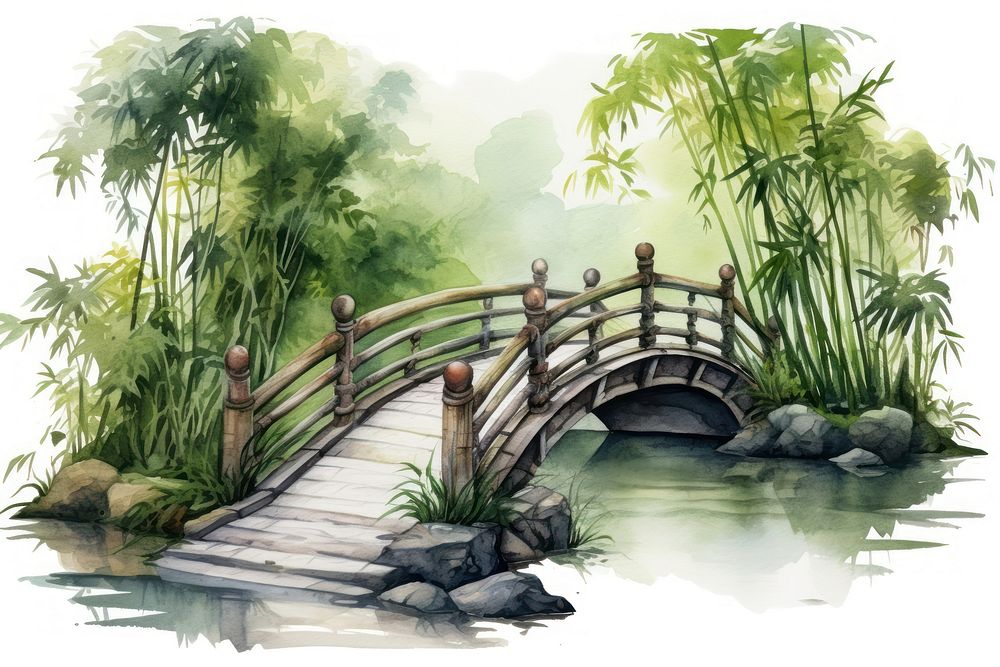 Bridge outdoors nature plant. AI generated Image by rawpixel.