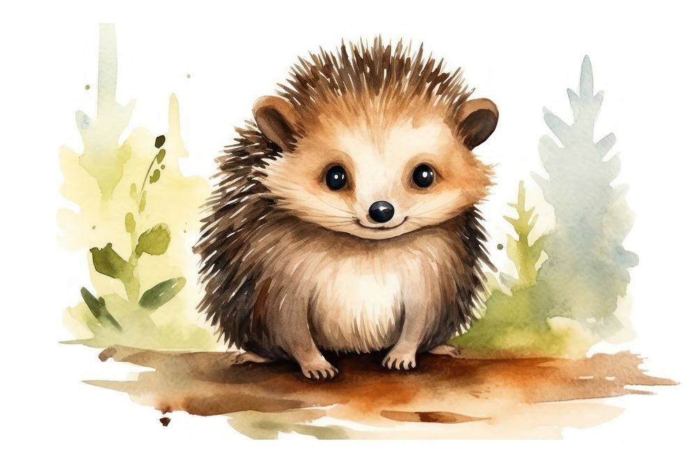 Hedgehog porcupine cartoon mammal. AI generated Image by rawpixel.
