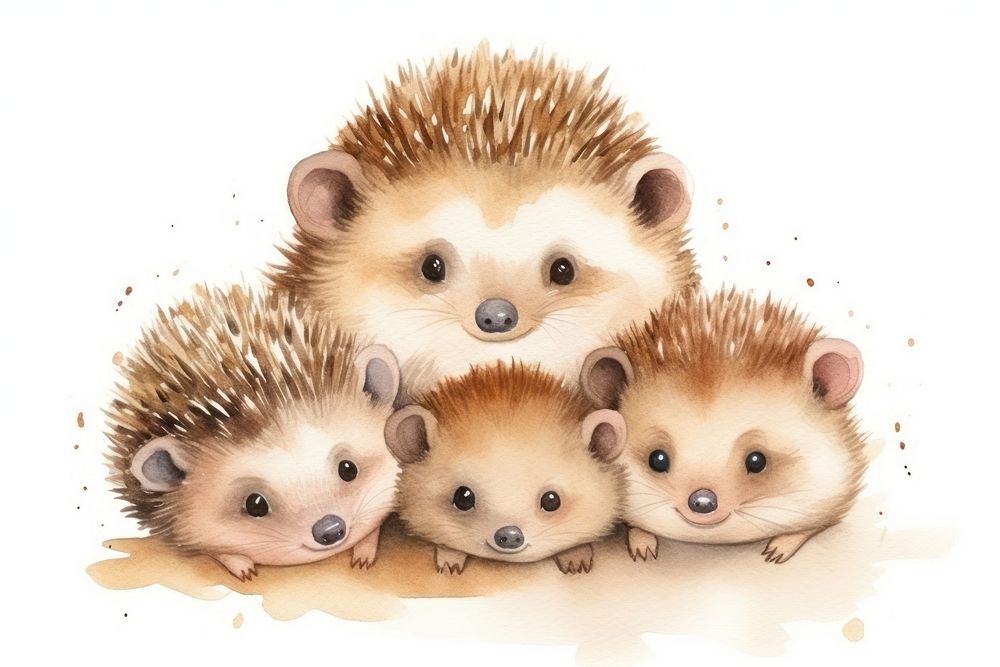 Hedgehog porcupine cartoon mammal. AI generated Image by rawpixel.