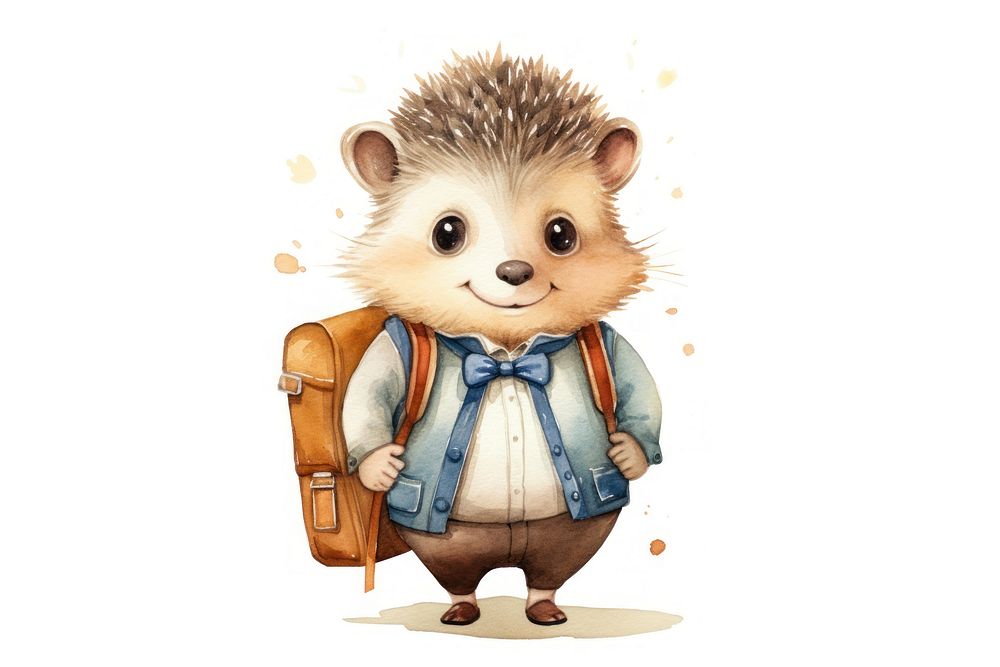 Hedgehog cartoon mammal animal. AI generated Image by rawpixel.