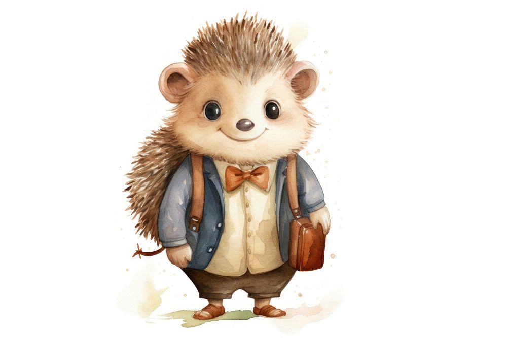 Hedgehog cartoon mammal animal. AI generated Image by rawpixel.