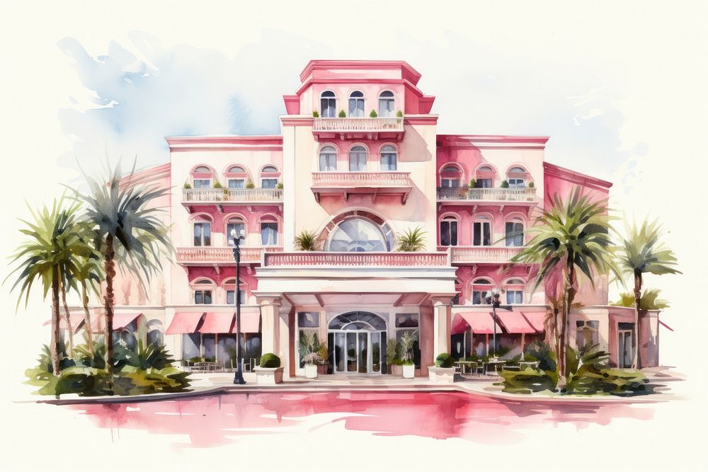 Hotel architecture building hacienda. AI generated Image by rawpixel.