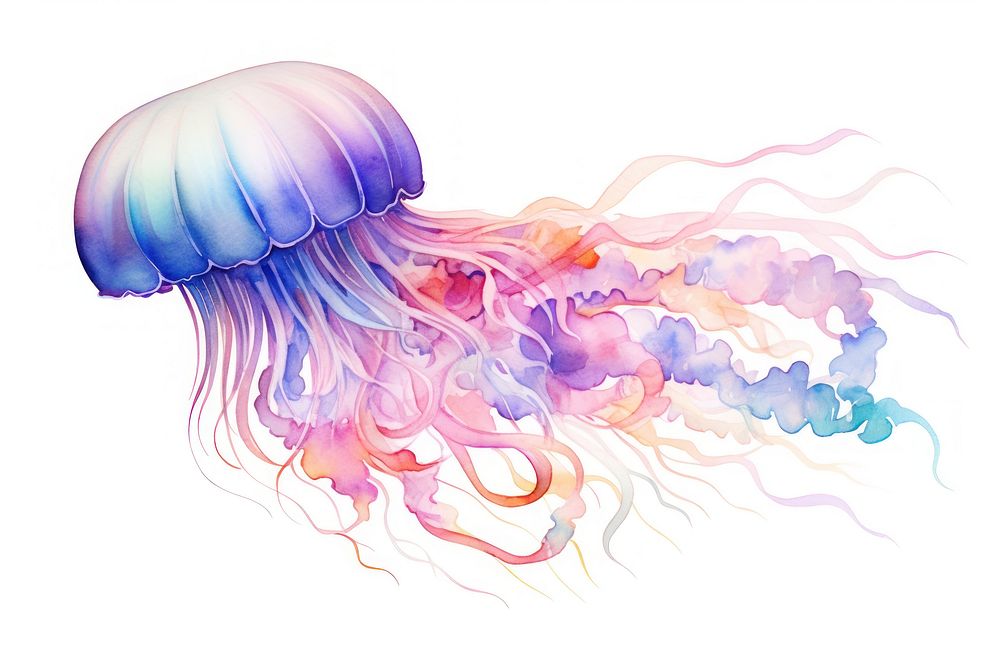 Jellyfish invertebrate cephalopod underwater. AI generated Image by rawpixel.