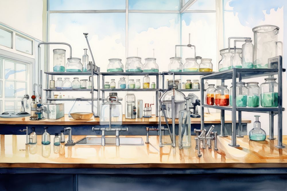 Laboratory architecture kitchen science. AI generated Image by rawpixel.