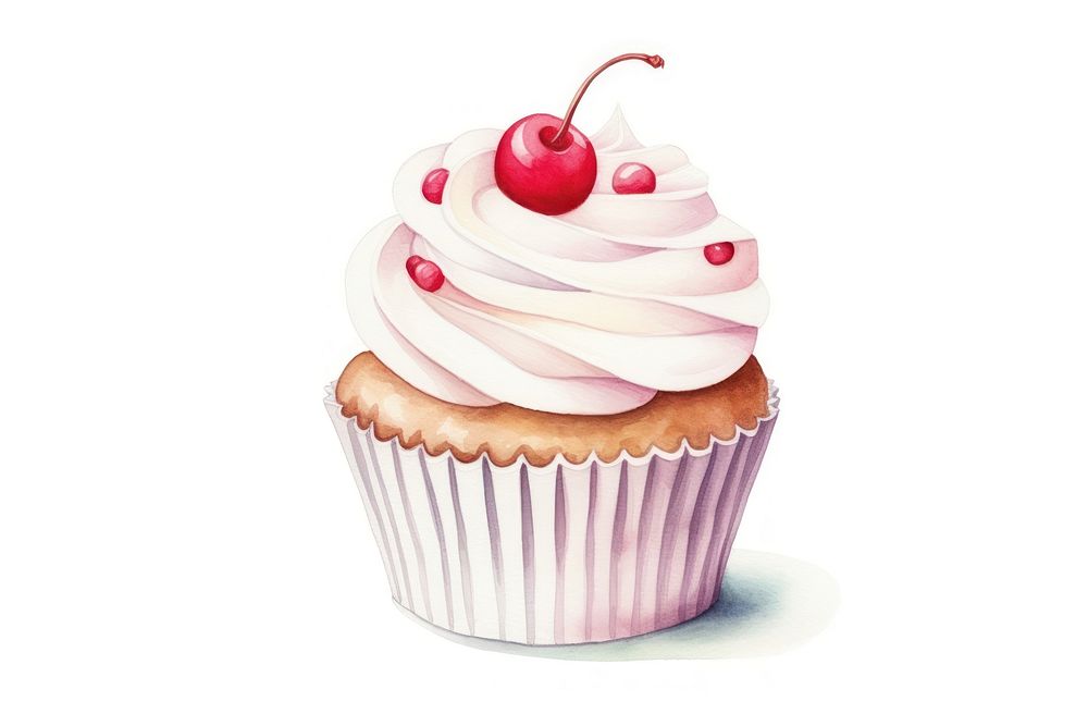 Cupcake dessert cartoon cream. AI generated Image by rawpixel.