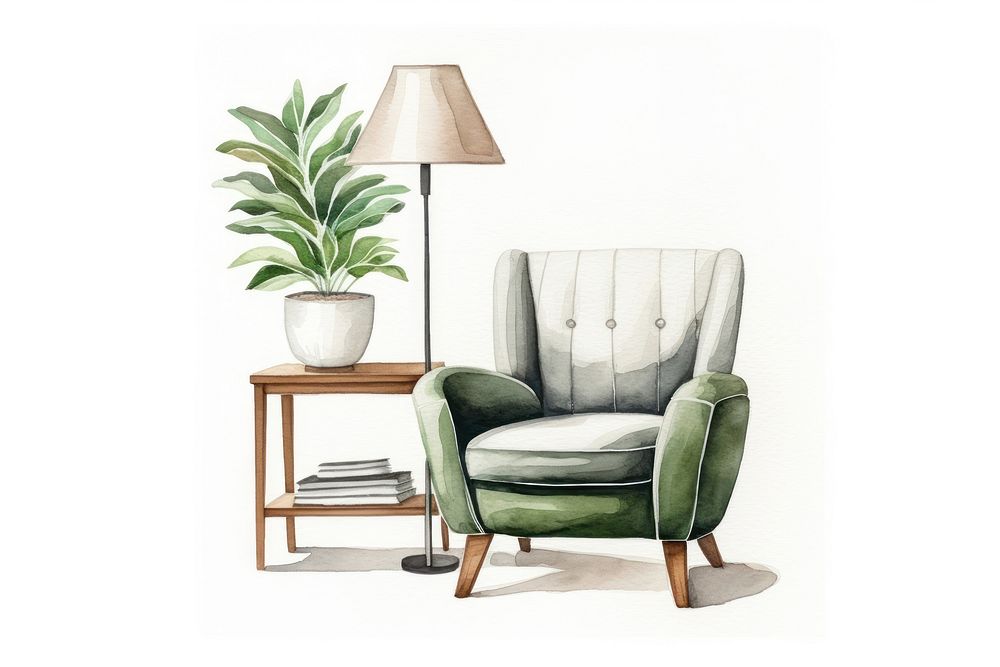 Furniture armchair plant lamp.