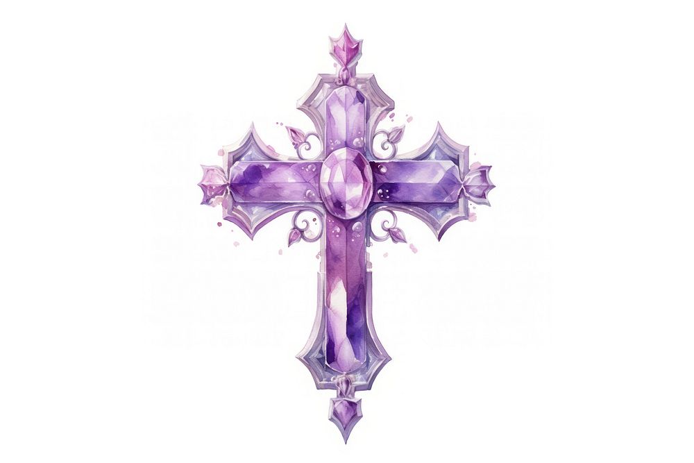 Purple cross symbol spirituality. AI generated Image by rawpixel.
