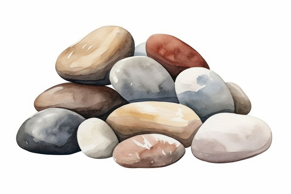 Pebble stone white background variation. AI generated Image by rawpixel.