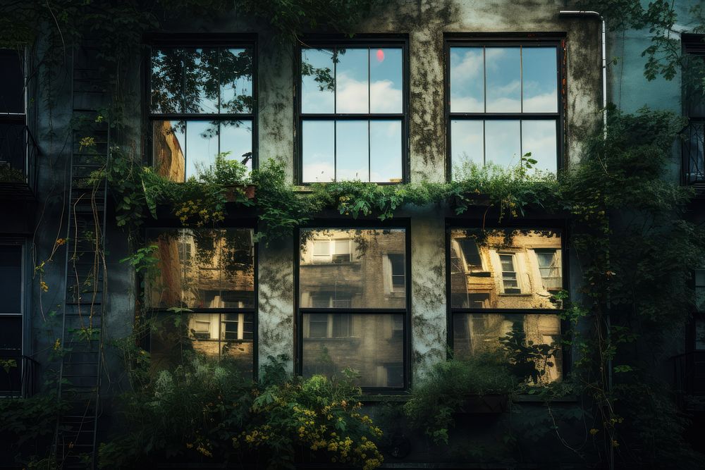 Building window architecture deterioration. AI generated Image by rawpixel.