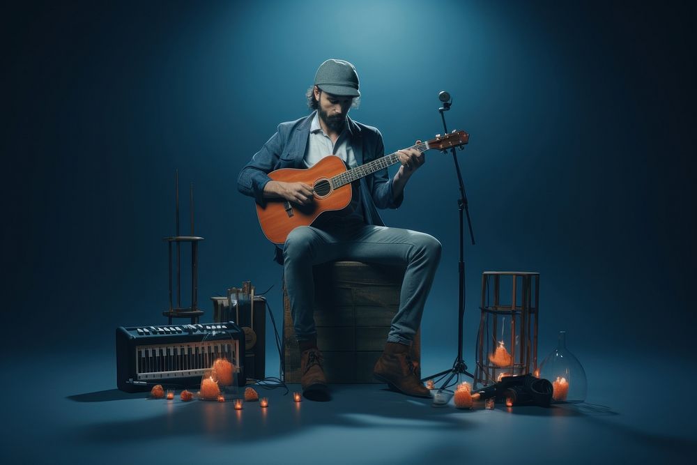 Musician guitar adult entertainment. AI generated Image by rawpixel.