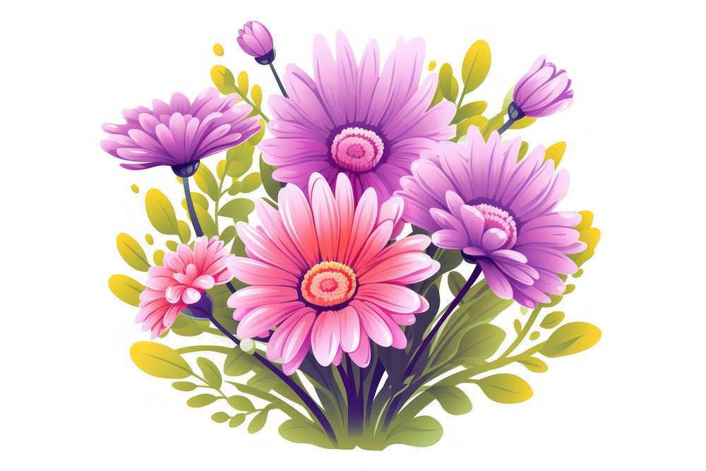 Flower plant daisy white background. AI generated Image by rawpixel.