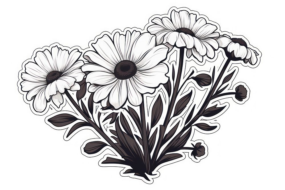 Flower pattern drawing sketch. AI generated Image by rawpixel.