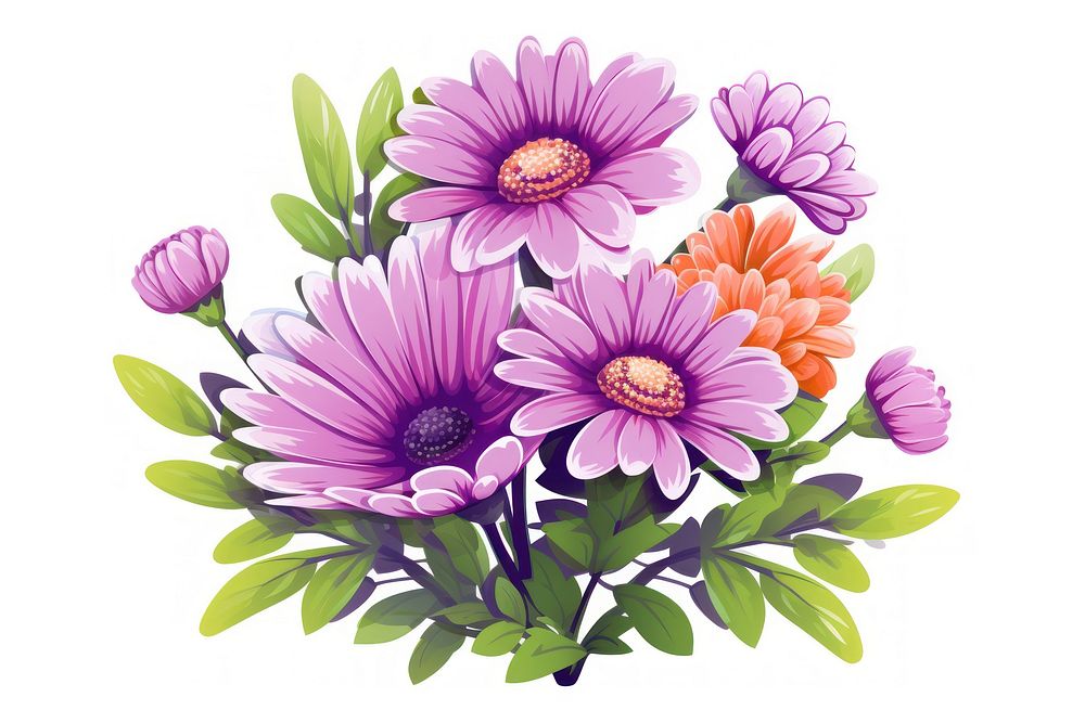 Flower plant daisy aster. AI generated Image by rawpixel.