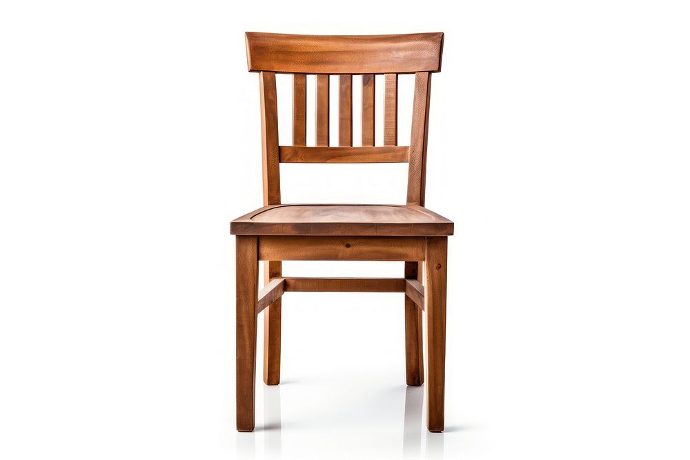 Chair wood furniture white background. AI generated Image by rawpixel.