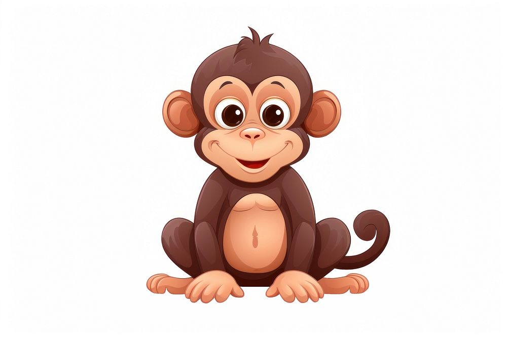 Ape wildlife sitting cartoon. AI generated Image by rawpixel.