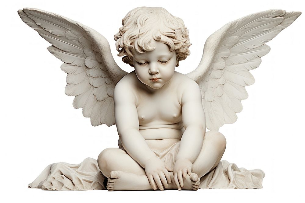 Angel white white background representation. | Premium Photo - rawpixel