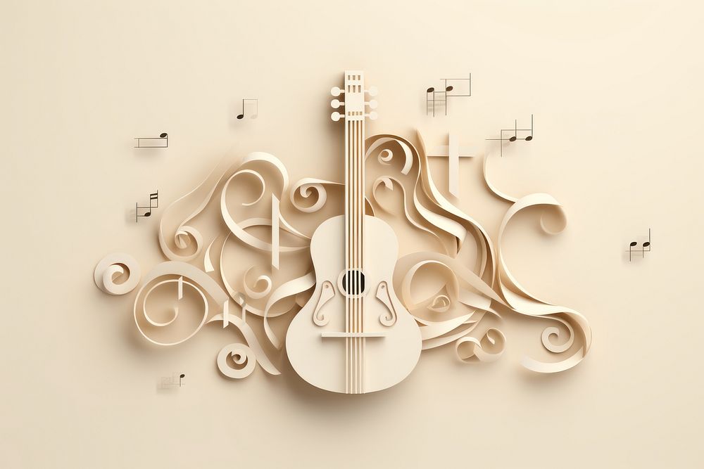 Guitar paper music performance. AI generated Image by rawpixel.