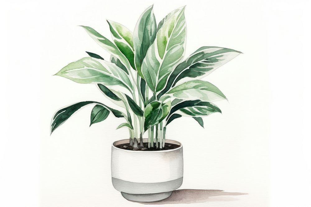 Plant sketch leaf vase. AI generated Image by rawpixel.