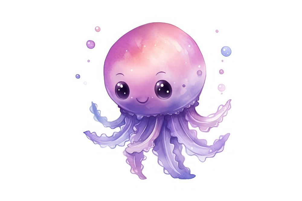 Jellyfish cartoon animal invertebrate. AI generated Image by rawpixel.