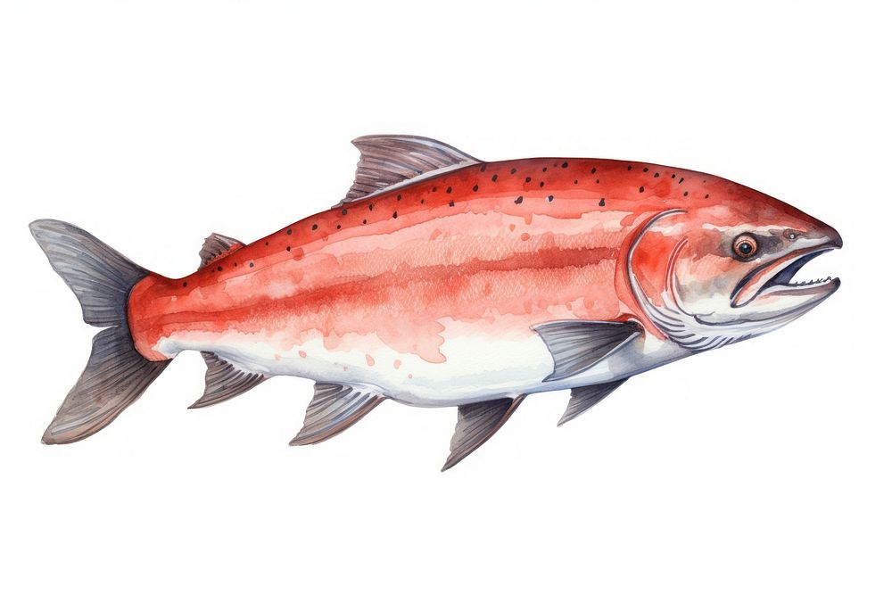 Animal trout fish white background. AI generated Image by rawpixel.