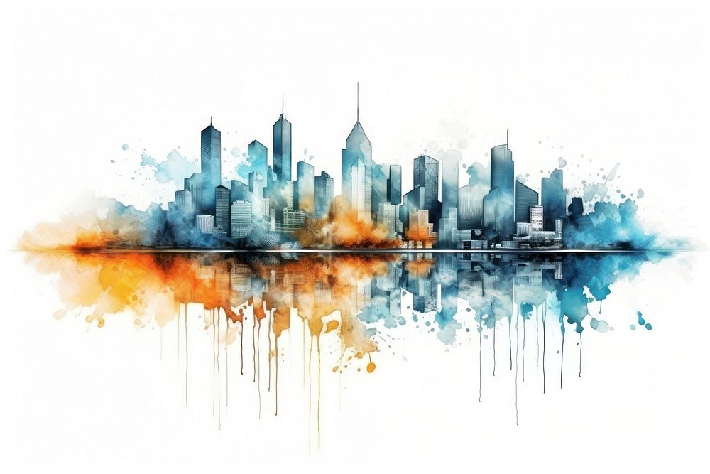 City abstract art architecture. AI generated Image by rawpixel.