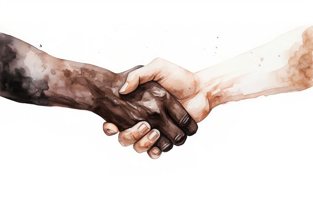 Vitiligo handshake adult togetherness. AI generated Image by rawpixel.