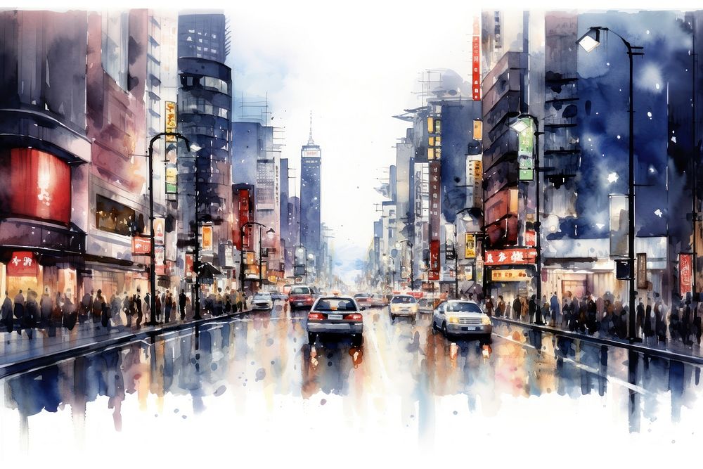 Street architecture metropolis cityscape. AI generated Image by rawpixel.