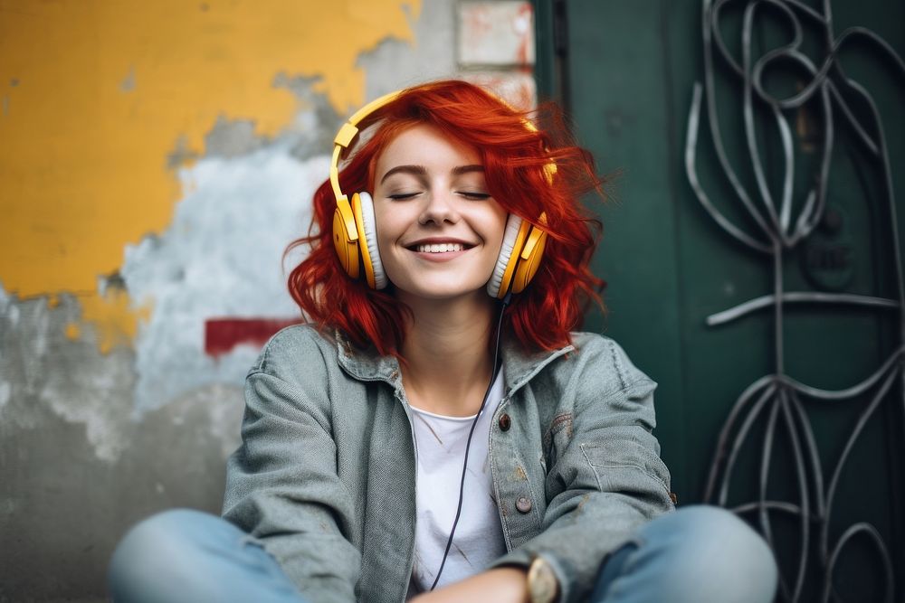 Headphones photography electronics listening. 