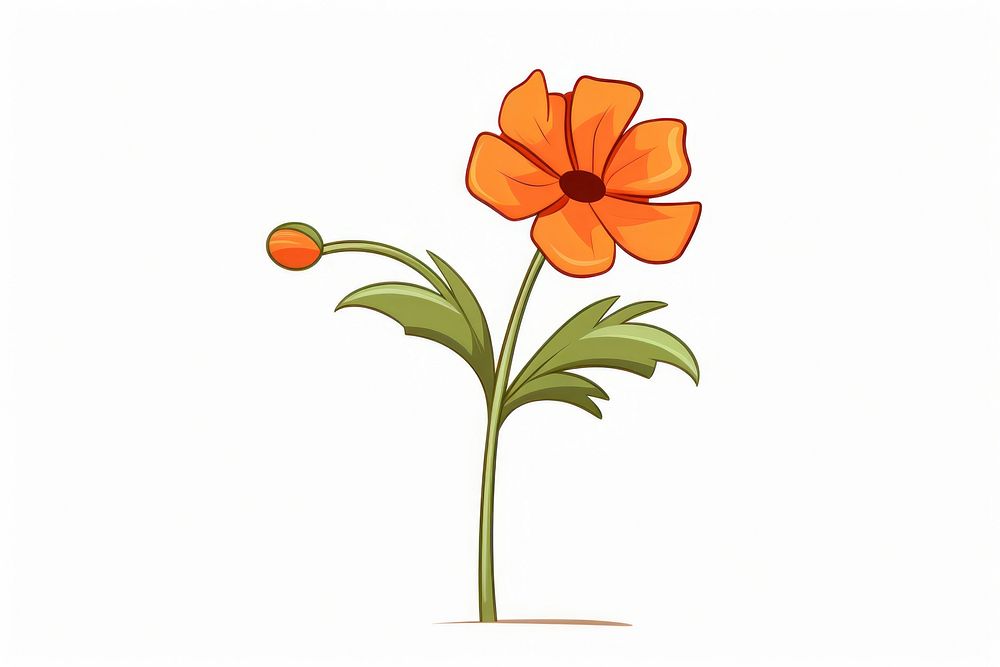 Flower cartoon plant petal. AI generated Image by rawpixel.