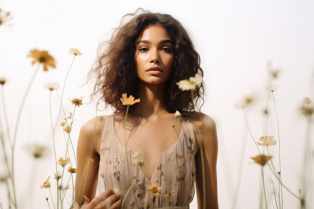 Flower dress portrait women. 