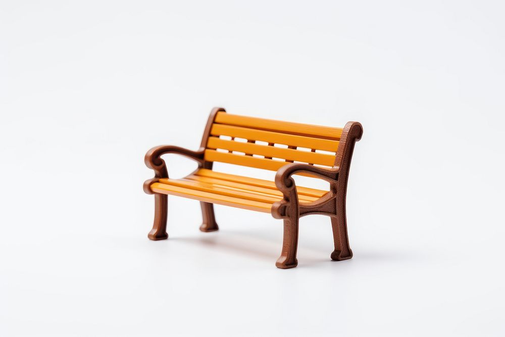 Bench furniture toy white background. AI generated Image by rawpixel.