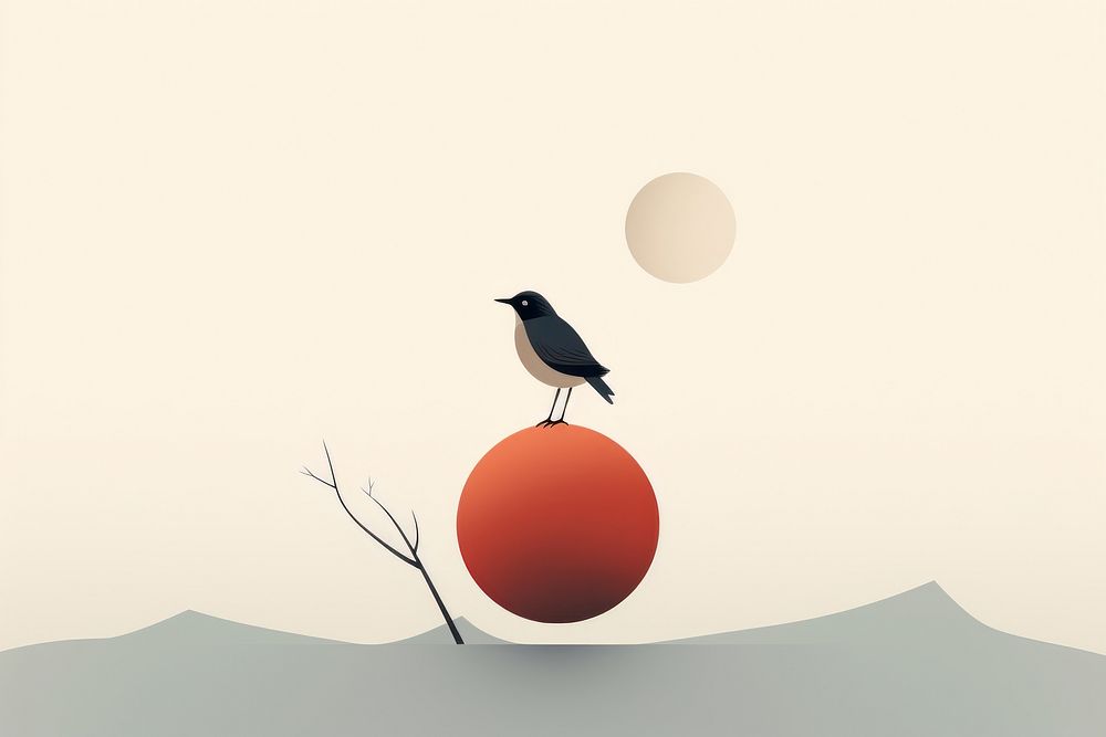 Bird outdoors nature moon. AI generated Image by rawpixel.