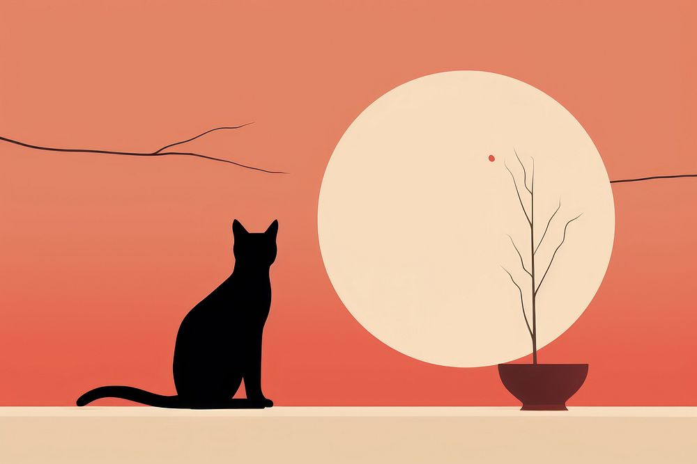 Silhouette animal mammal pet. AI generated Image by rawpixel.