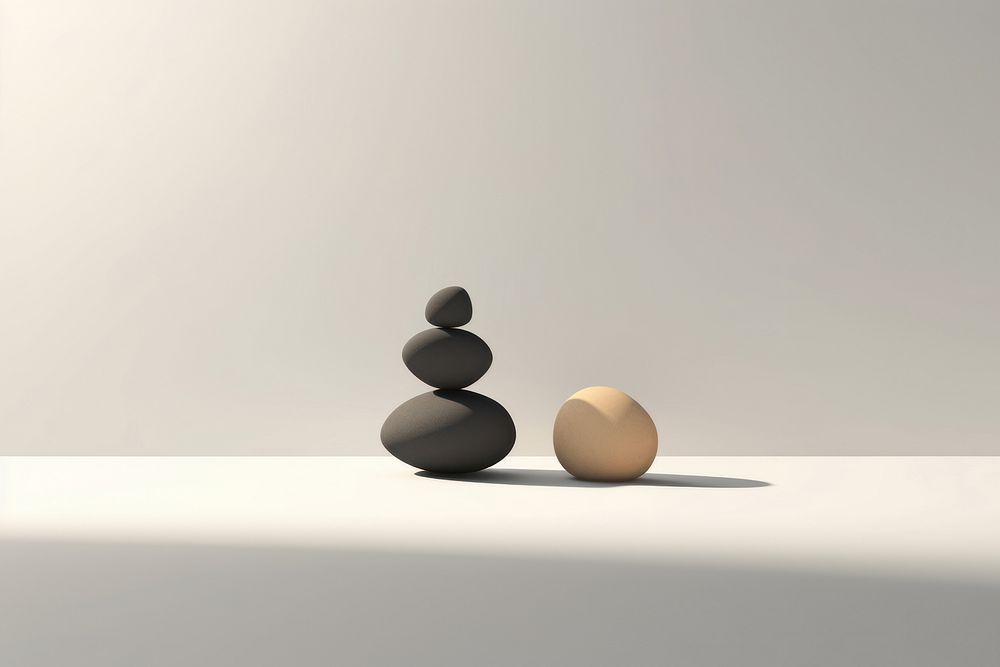 Simplicity shadow pebble stone. AI generated Image by rawpixel.