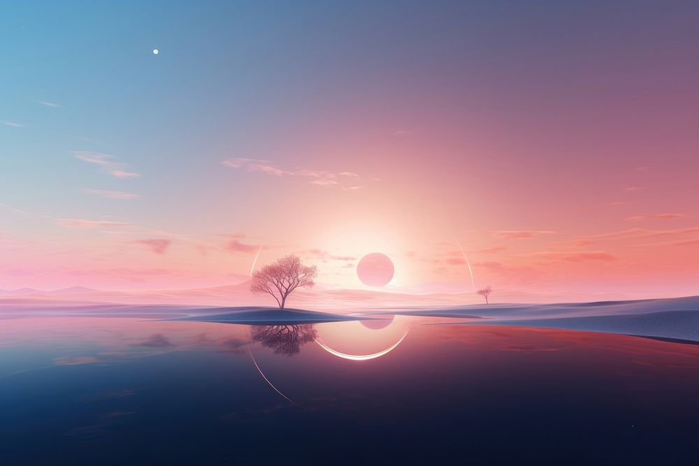 Landscape sunlight outdoors horizon. AI generated Image by rawpixel.