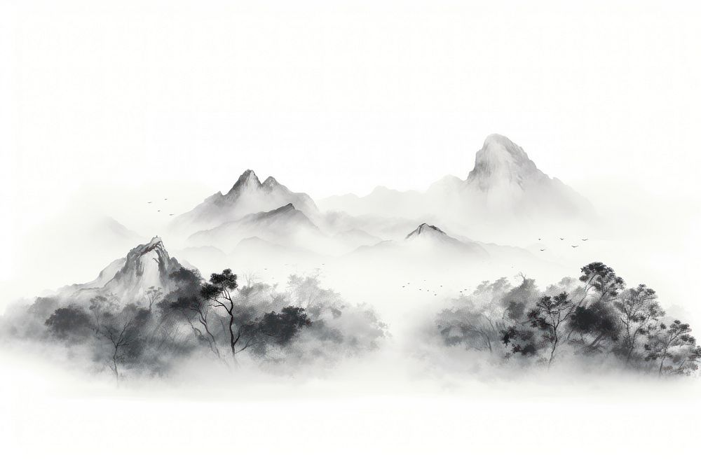 Mountain fog outdoors nature. AI generated Image by rawpixel.