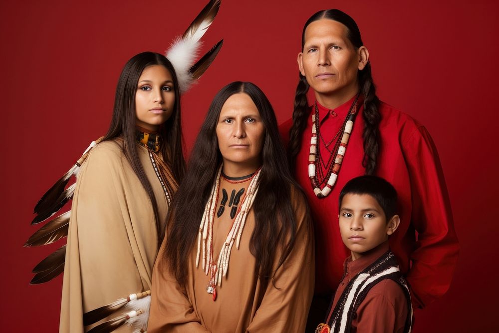 Portrait family adult tribe. AI generated Image by rawpixel.