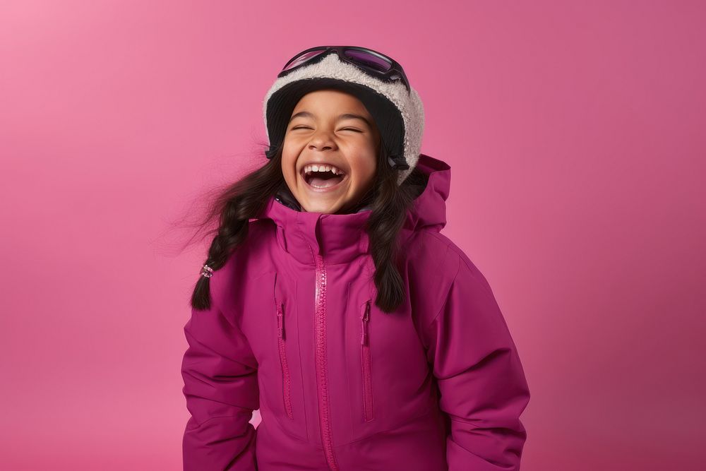 Laughing portrait skiing jacket. AI generated Image by rawpixel.