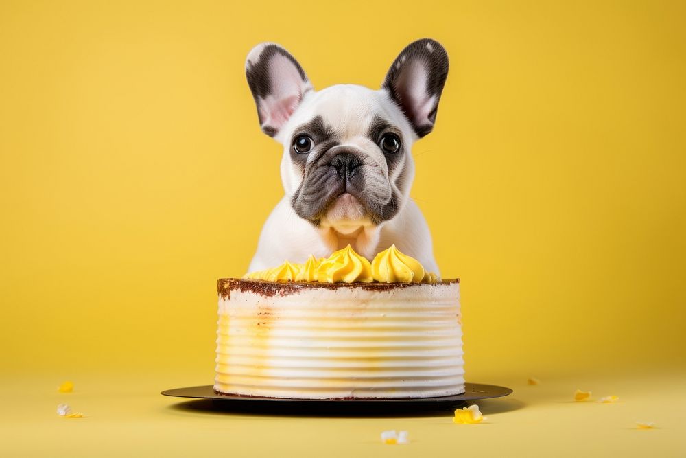 Bulldog cake dessert animal. AI generated Image by rawpixel.