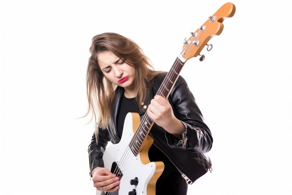 Musician portrait guitar white background. AI generated Image by rawpixel.